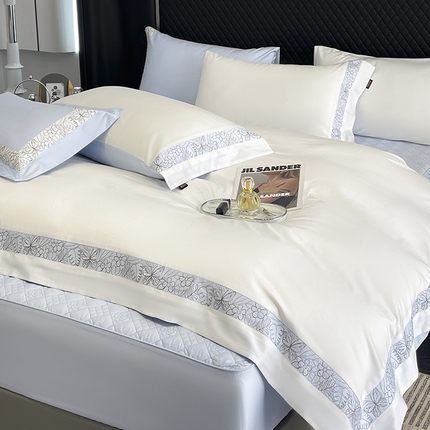 （总）2025新款轻奢A类母婴级长绒棉全工艺刺绣四件套纯棉全棉高端春夏季爆款床上用品