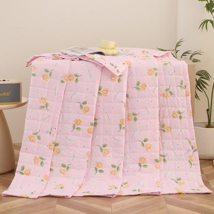 被多多被业 2025新款亲肤绒多针绗绣工艺夏被空调被 满园花开