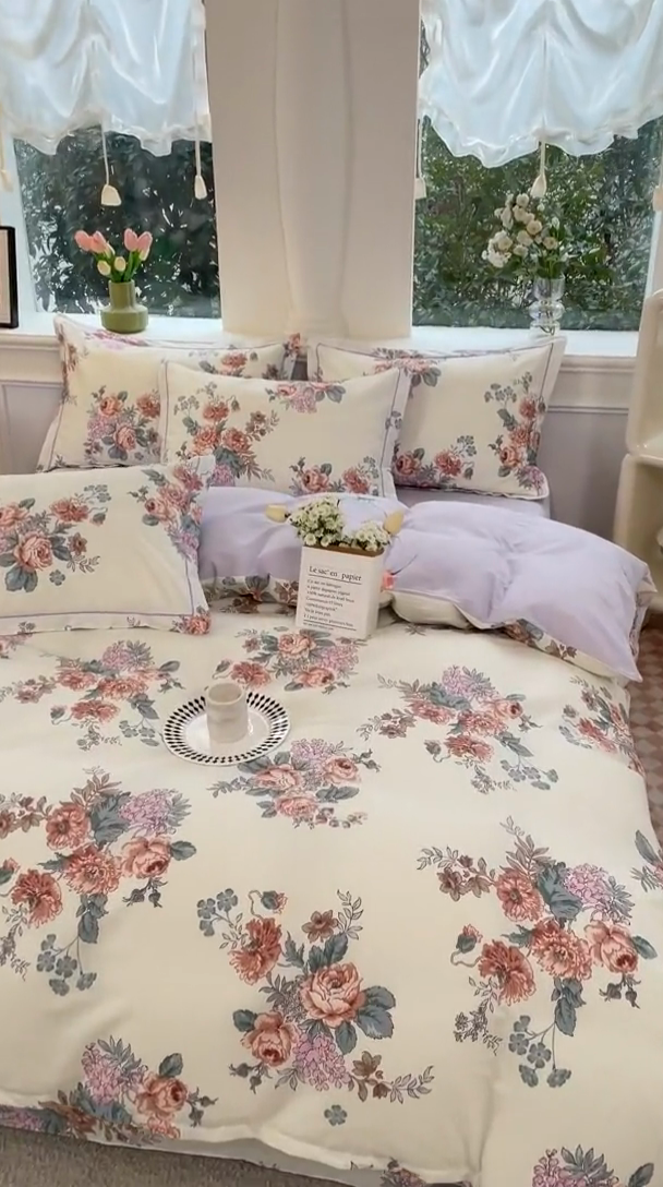 91家纺网 家纺一手货源 找家纺 铭博家纺 2025新款直播热款全棉吊边一字绣工艺款13070印花全棉单床单 宁洛薇1