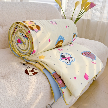 弗苓家纺 2025新款A类皱皱纱印花夏被 乐翻天