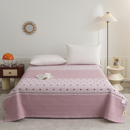 91家纺网 家纺一手货源 找家纺 （总）源舜 2025新款皱皱纱拼接款单床盖床单