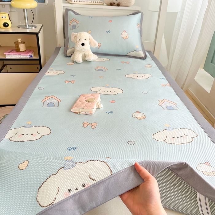 91家纺网 家纺一手货源 找家纺 川悦生活2025新款小清新冰藤席学生款 奶屋小汪