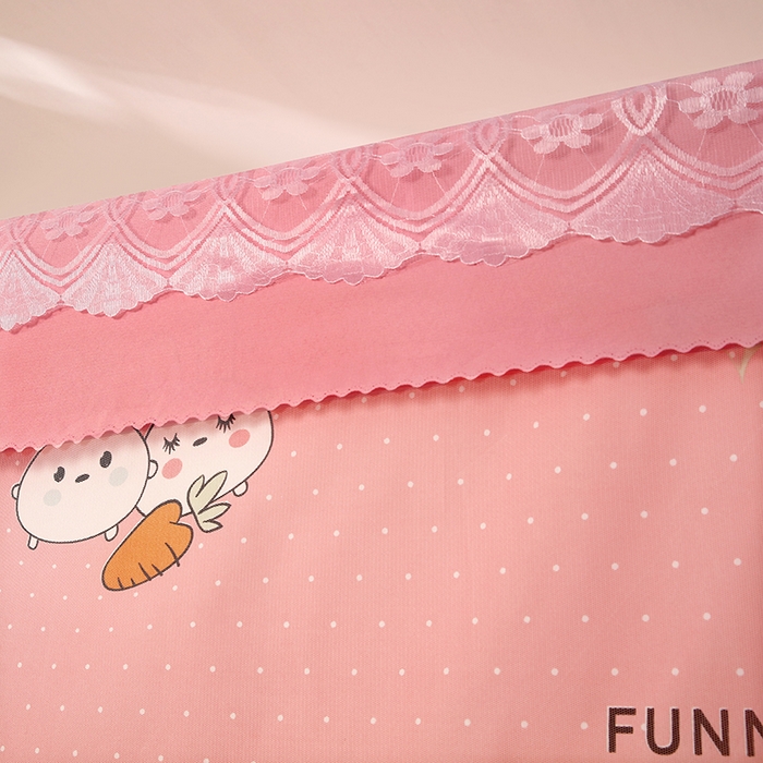 91家纺网 家纺一手货源 找家纺 显高蚊帐 2025新款U型坐床遮光防尘床帘式蚊帐 开心兔