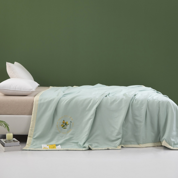 91家纺网 家纺一手货源 找家纺 帕芬鸟 2025新款亲肤磨毛夏被 薄荷绿