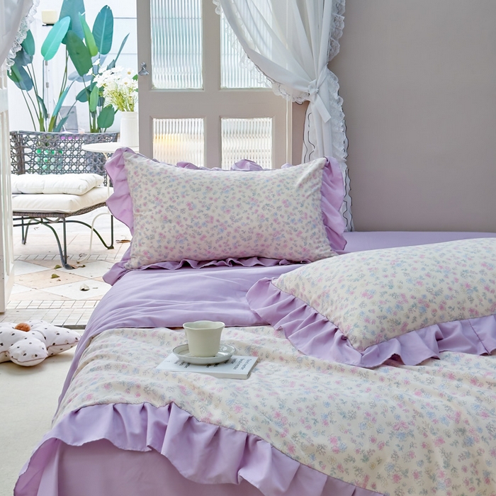 91家纺网 家纺一手货源 找家纺 梦莱斯2025新款针织棉夏被四件套 迭迭香色