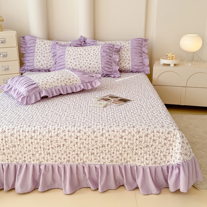 91家纺网 家纺一手货源 找家纺 （总）鹿辉家居2025新款双层纱韩版床盖四件套