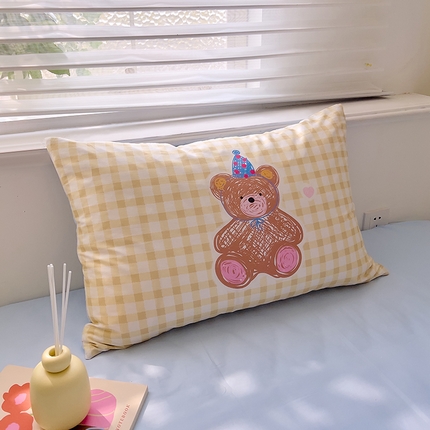 DoDo 兜兜2025新款40支全棉印花单枕套 生日小熊-大版