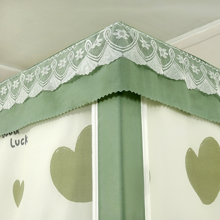 91家纺网 家纺一手货源 找家纺 显高蚊帐 2025新款U型坐床遮光防尘床帘式蚊帐 苹果兔