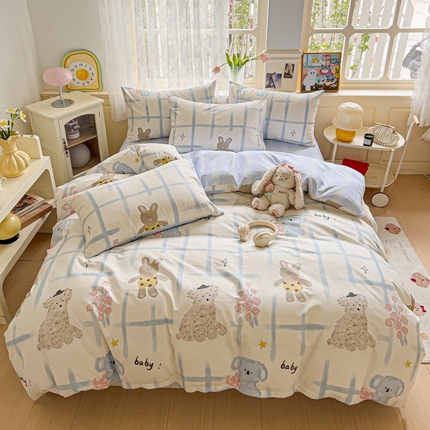 91家纺网 家纺一手货源 找家纺 （总）麦朵家居 2025新款全棉简约款四件套