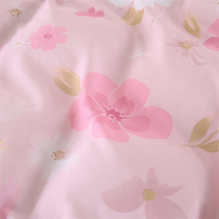 91家纺网 家纺一手货源 找家纺 梦舒羽2025新款全棉小清新印花加厚宿舍床单床裙款四件套 花间舞-全棉