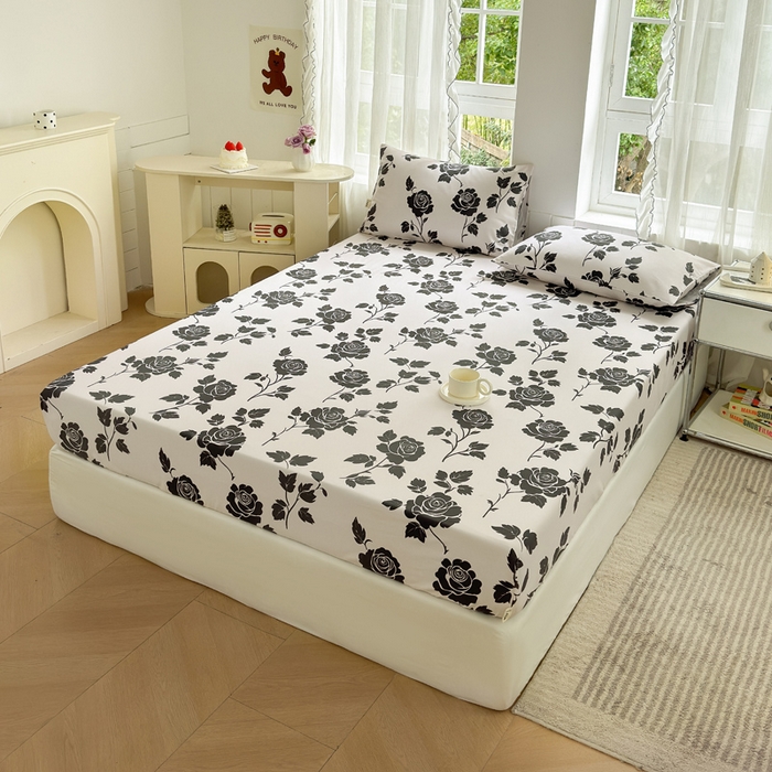 91家纺网 家纺一手货源 找家纺 莱登卡奴 新款A类100%全棉老粗布单品系列 玫瑰情缘