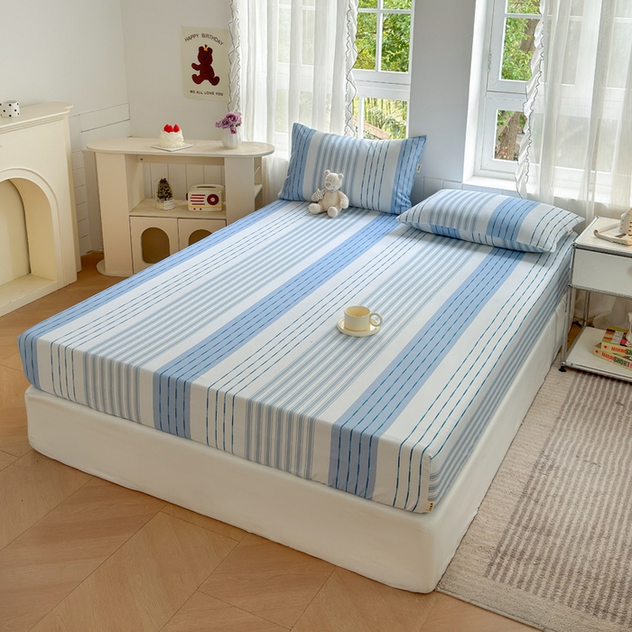 91家纺网 家纺一手货源 找家纺 莱登卡奴 新款A类100%全棉老粗布单品系列 蓝宁小调