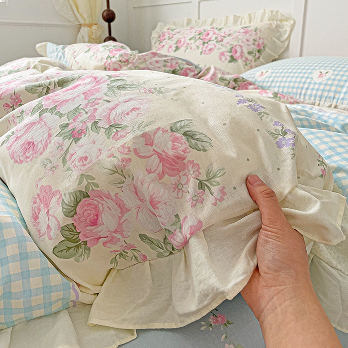 91家纺网 家纺一手货源 找家纺 澳梵家居 2025新款全棉印花韩版花间捕梦四件套 花间捕梦