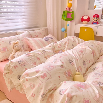 DoDo兜兜2025新款40支13372全棉印花四件套 可爱女生