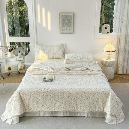 91家纺网 家纺一手货源 找家纺 （总）有货2025新款60支云纱棉休闲被＋床盖三件套