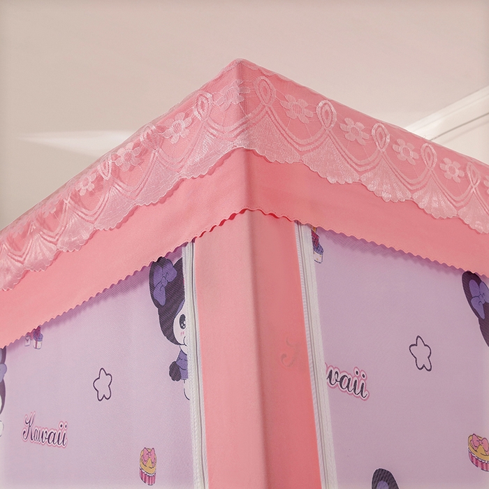 91家纺网 家纺一手货源 找家纺 显高蚊帐 2025新款U型坐床遮光防尘床帘式蚊帐 库优米