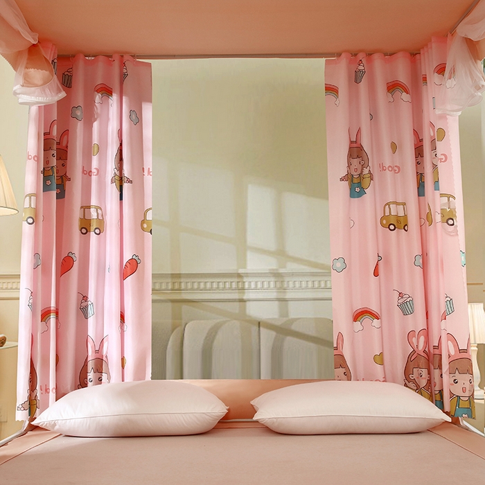 91家纺网 家纺一手货源 找家纺 显高蚊帐 2025新款U型坐床遮光防尘床帘式蚊帐 元气女孩