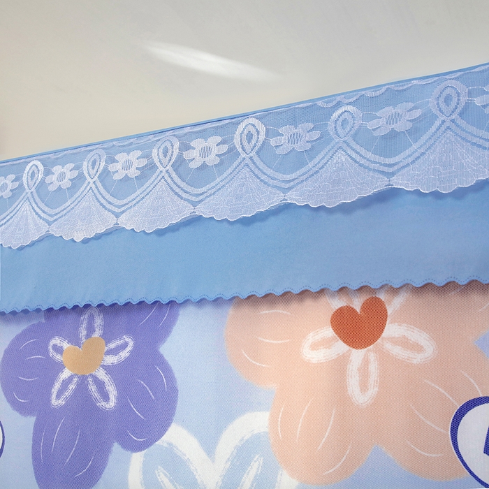 91家纺网 家纺一手货源 找家纺 显高蚊帐 2025新款U型坐床遮光防尘床帘式蚊帐 花开满园