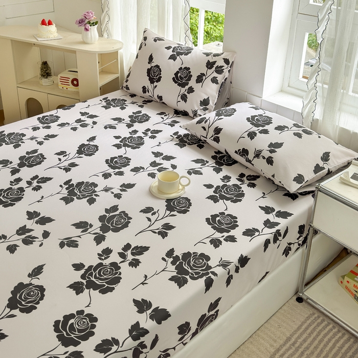 91家纺网 家纺一手货源 找家纺 莱登卡奴 新款A类100%全棉老粗布单品系列 玫瑰情缘