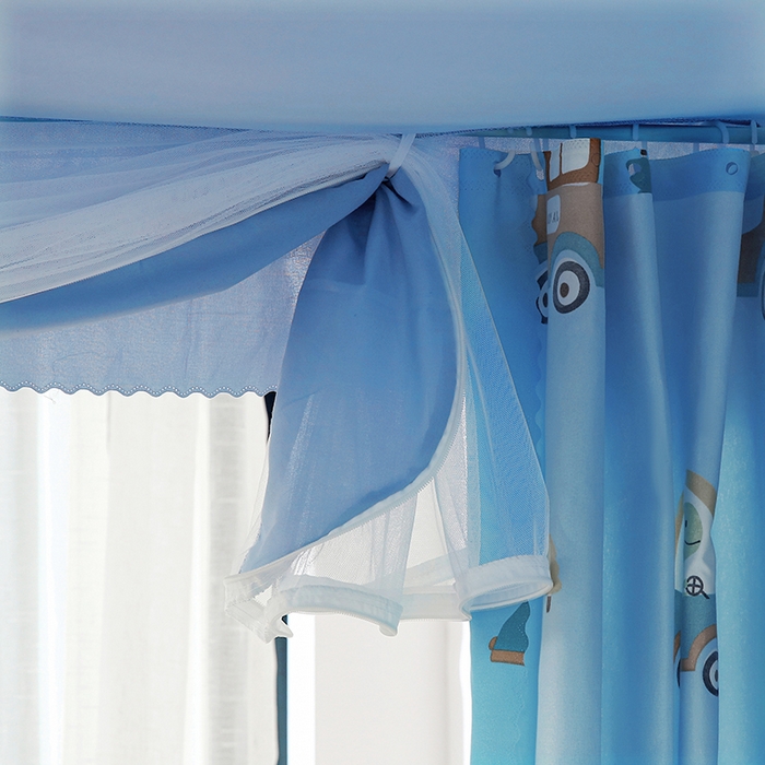 91家纺网 家纺一手货源 找家纺 显高蚊帐 2025新款U型坐床遮光防尘床帘式蚊帐 汽车派对