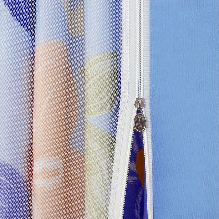 91家纺网 家纺一手货源 找家纺 显高蚊帐 2025新款U型坐床遮光防尘床帘式蚊帐 花开满园