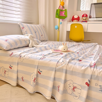 DoDo 兜兜2025新款40支全棉印花单床单 蝴蝶结小狗