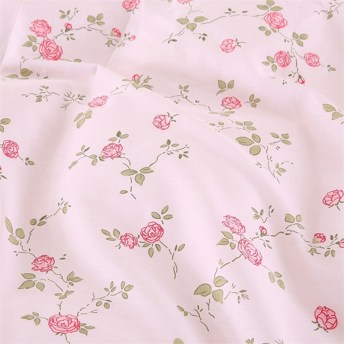 91家纺网 家纺一手货源 找家纺 梦舒羽2025新款全棉小清新印花加厚宿舍床单床裙款四件套 花想容-全棉