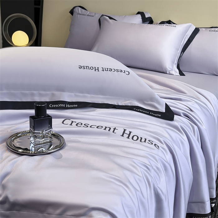 91家纺网 家纺一手货源 找家纺 笙意家纺 2025新款水洗冰丝夏被四件套-卡瑞娜系列 星黛紫