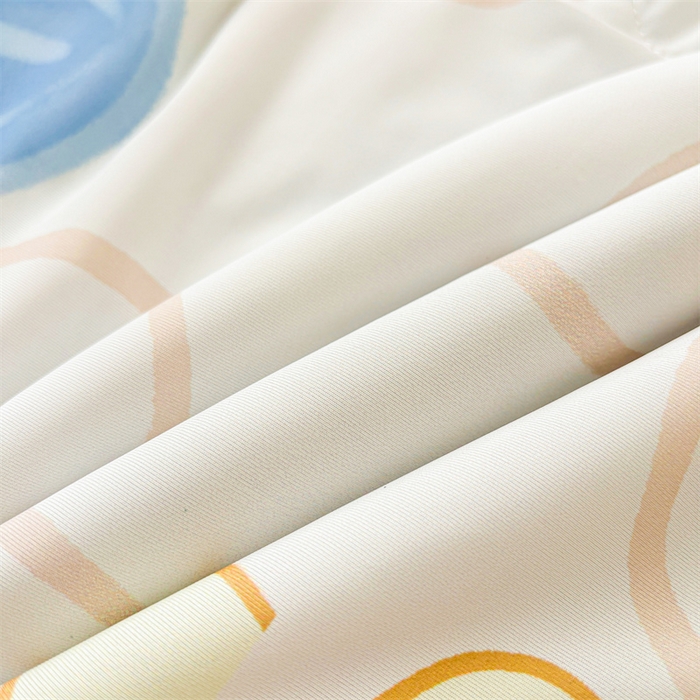 91家纺网 家纺一手货源 找家纺 雯豆2025春夏新款凉感丝夏被空调被子印花A类卡通小清新夏被 冰丝夏被四件套-艾夏