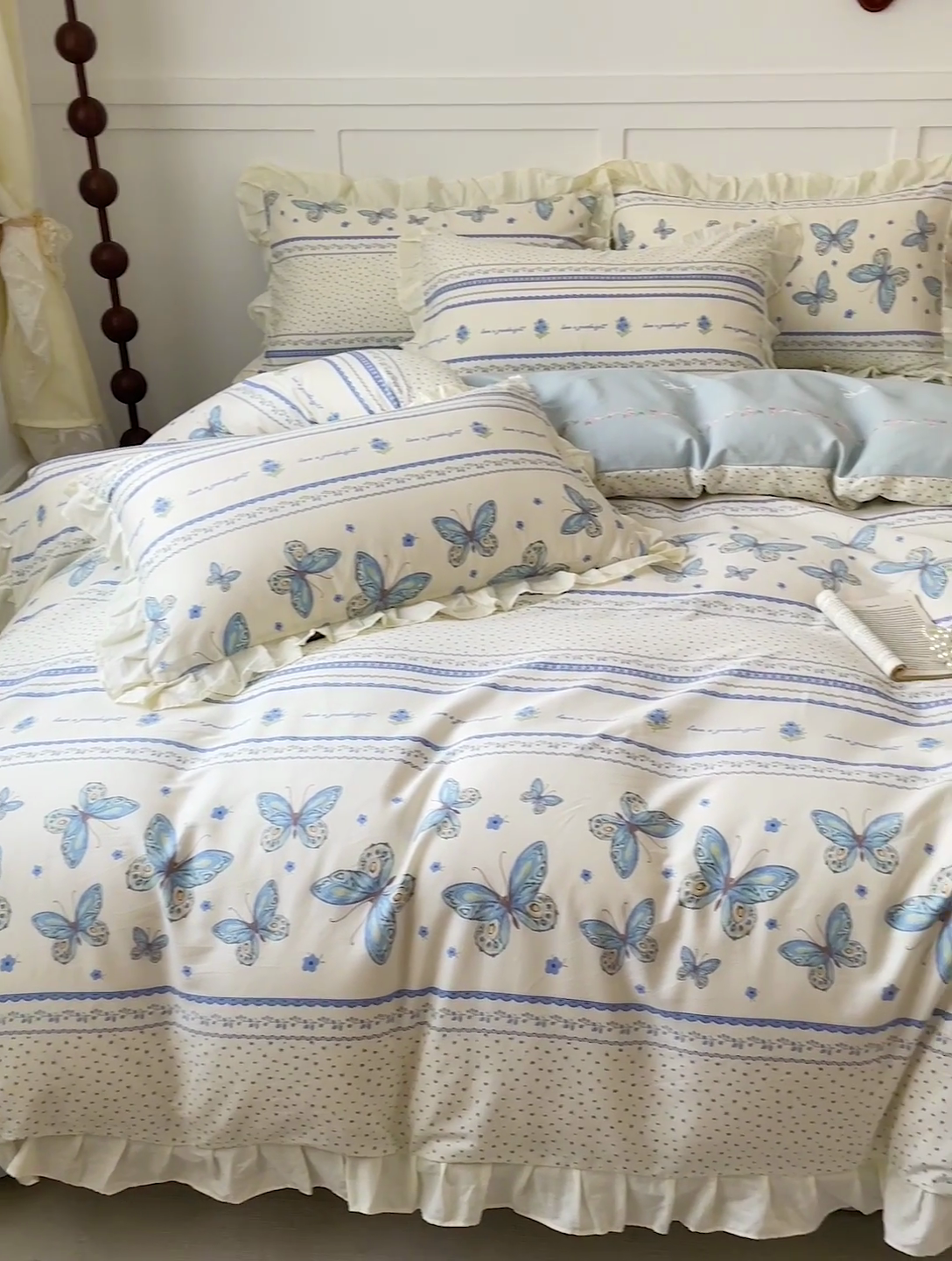 91家纺网 家纺一手货源 找家纺 澳梵家居 2025新款全棉印花韩版花间捕梦四件套 清风渡