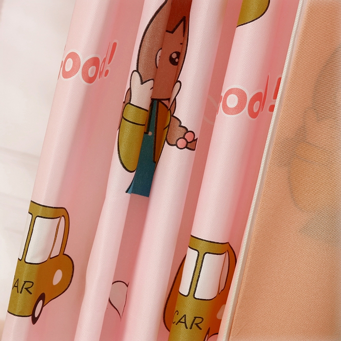 91家纺网 家纺一手货源 找家纺 显高蚊帐 2025新款U型坐床遮光防尘床帘式蚊帐 元气女孩