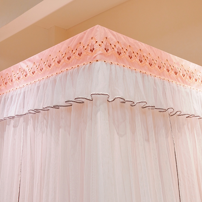 91家纺网 家纺一手货源 找家纺 锦逸家居 2025新款双层遮光防蚊落地蚊帐 温馨玉