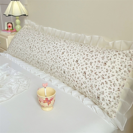 91家纺网 家纺一手货源 找家纺 梦舒羽2025新款针织棉双层纱花边枕头套情侣双人枕套枕芯套枕头内胆套 花边款-花仙子