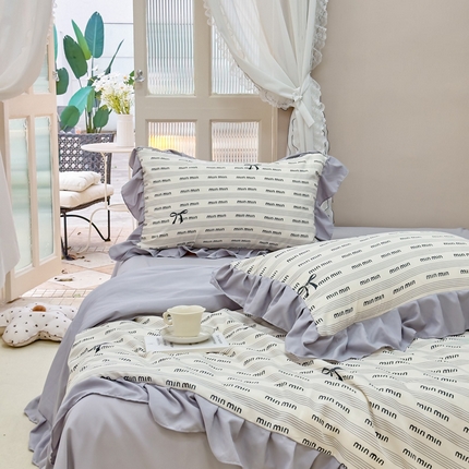 91家纺网 家纺一手货源 找家纺 梦莱斯2025新款针织棉夏被四件套 蝴蝶淑女