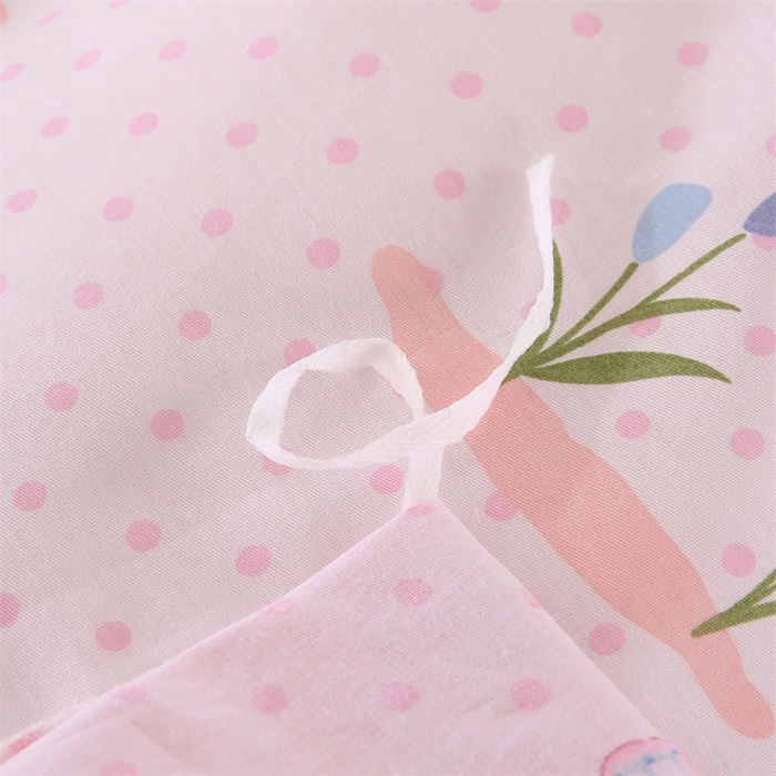 91家纺网 家纺一手货源 找家纺 梦舒羽2025新款全棉小清新印花加厚宿舍床单床裙款四件套 觅香少女-全棉