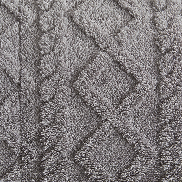 91家纺网 家纺一手货源 找家纺 澳梵家居 2025新款塔芙绒提花毛毯盖毯 深灰-白