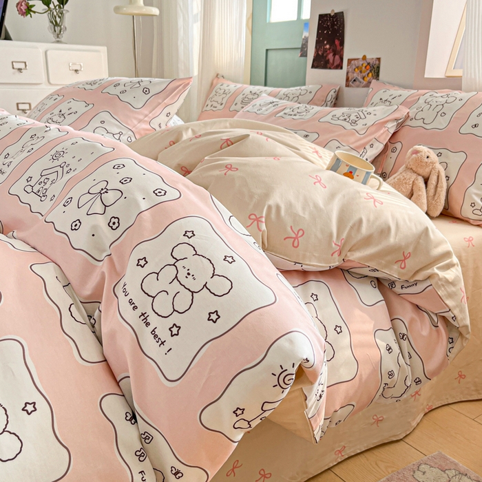 91家纺网 家纺一手货源 找家纺 寻米 2025新款13070全棉纯棉印花单被套 狗狗派对