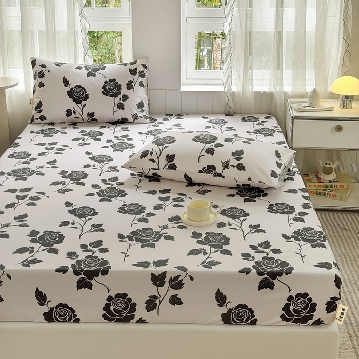 91家纺网 家纺一手货源 找家纺 莱登卡奴 新款A类100%全棉老粗布单品系列 玫瑰情缘