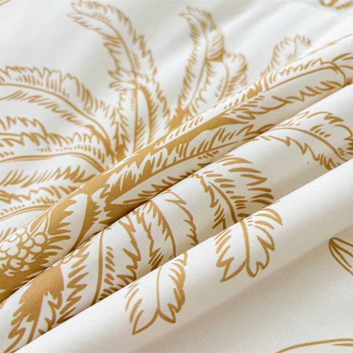 91家纺网 家纺一手货源 找家纺 雯豆2025春夏新款凉感丝夏被空调被子印花A类卡通小清新夏被 冰丝夏被四件套-千枝叶