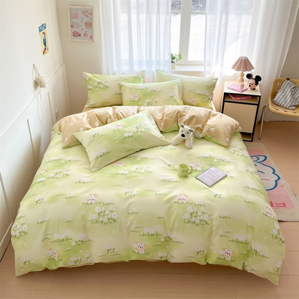 91家纺网 家纺一手货源 找家纺  本制 2025新款12868全棉印花四件套 游园会