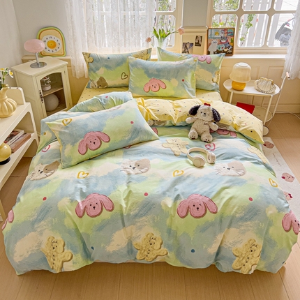 91家纺网 家纺一手货源 找家纺 （总）麦朵家居 2025新款全棉简约款四件套