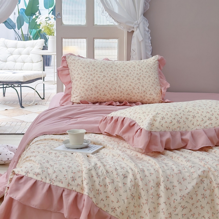 91家纺网 家纺一手货源 找家纺 梦莱斯2025新款针织棉夏被四件套 富贵人生