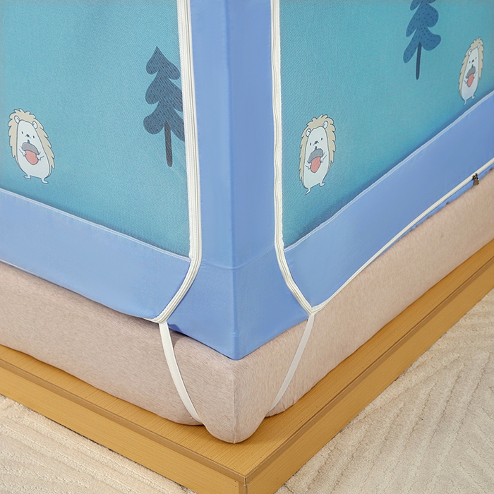 91家纺网 家纺一手货源 找家纺 显高蚊帐 2025新款U型坐床遮光防尘床帘式蚊帐 森林乐园