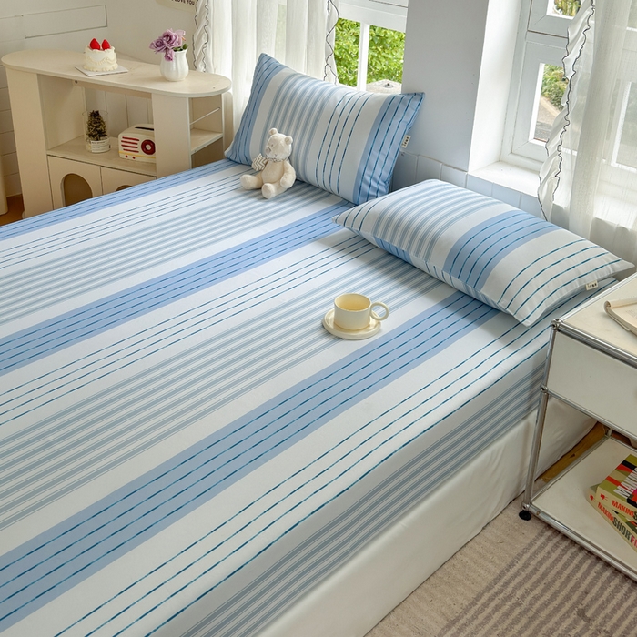 91家纺网 家纺一手货源 找家纺 莱登卡奴 新款A类100%全棉老粗布单品系列 蓝宁小调