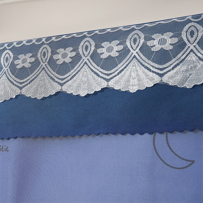 91家纺网 家纺一手货源 找家纺 显高蚊帐 2025新款U型坐床遮光防尘床帘式蚊帐 月亮宝贝