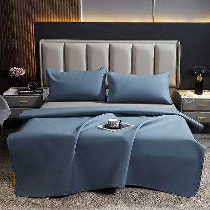 四川牛皮席 2025新款纯色轻奢头层手工牛皮软凉席 午夜蓝