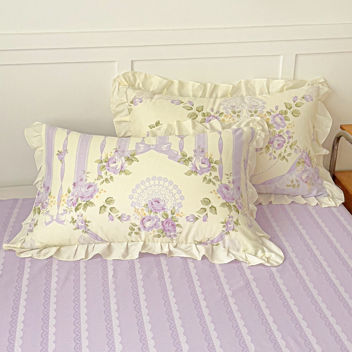 91家纺网 家纺一手货源 找家纺 澳梵家居 2025新款全棉印花韩版花间捕梦四件套 远山花黛