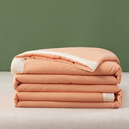 91家纺网 家纺一手货源 找家纺 帕芬鸟 2025新款亲肤磨毛夏被 橙色