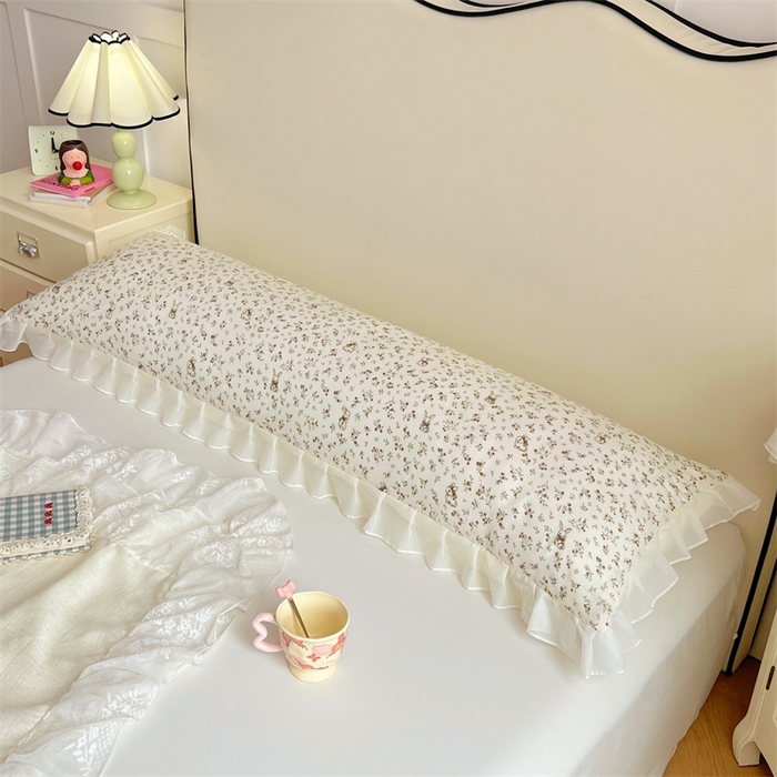 91家纺网 家纺一手货源 找家纺 梦舒羽2025新款针织棉双层纱花边枕头套情侣双人枕套枕芯套枕头内胆套 花边款-花仙子