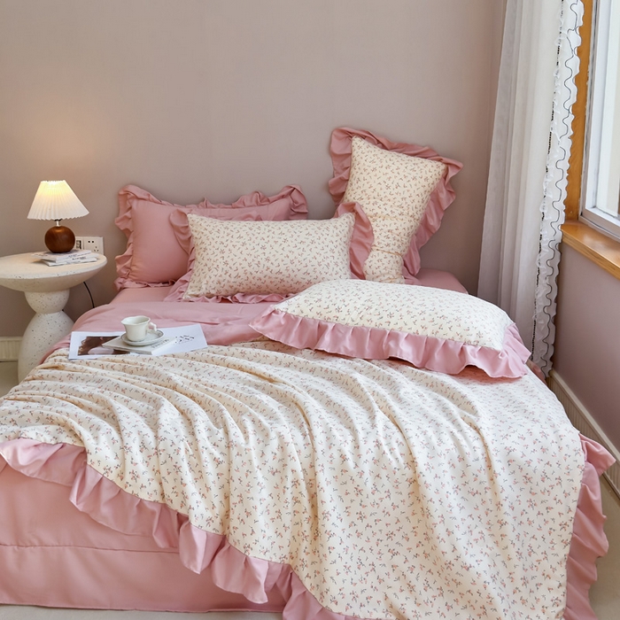 91家纺网 家纺一手货源 找家纺 梦莱斯2025新款针织棉夏被四件套 富贵人生